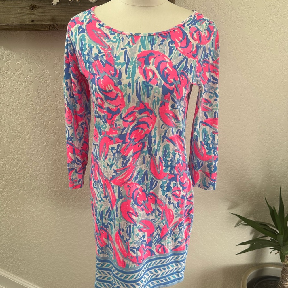 Lilly Pulitzer Pink‎ and Blue Pima Cotton Women's Dress Size Small